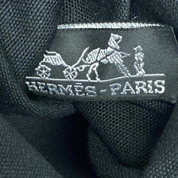 Auth HERMES Troca Horizontal MM - Dark Navy Dark Brown Gray Beige Canvas Leather - Picture 10 of 11